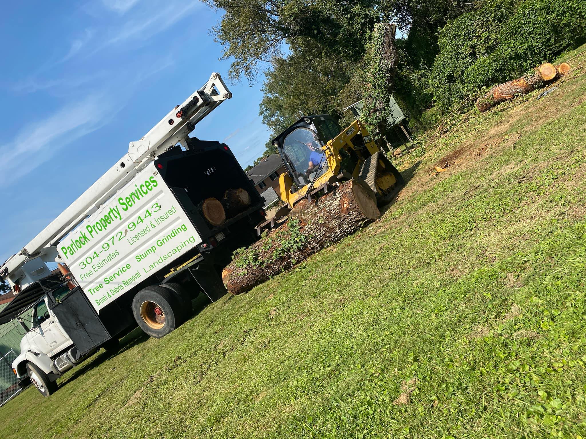 Parlock Property Services truck and equipment at work